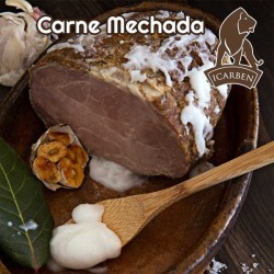carne mechada bañada en manteca blanca de cerdo ibérico