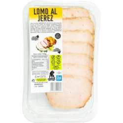 finas lonchas de lomo al jerez listo para servir